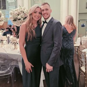 Emerald green floor length dress